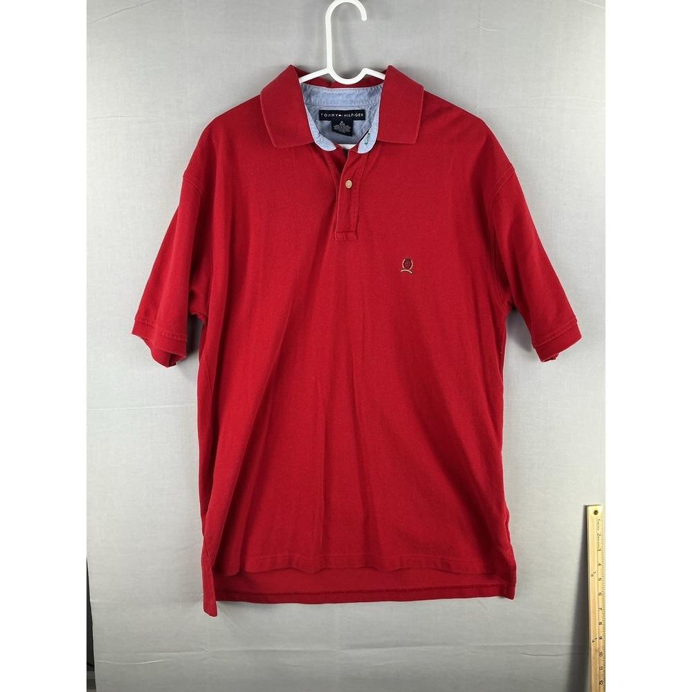 Tommy Hilfiger Red Polo Shirt Men's XL Short Sleeve Classic Fit Cotton